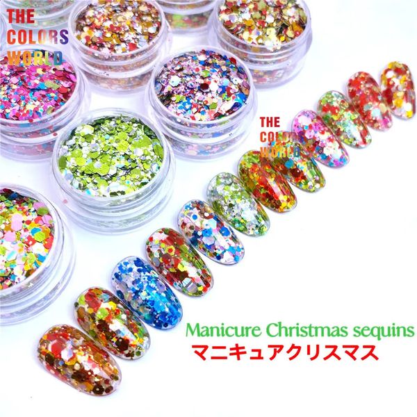 TCT-888 Biodegradable Grade Glitter Christmas Sparkle Xmas Chunky Glitter Nails Art Eye Makeup Eyeliner Body Lip Resin Glitter 241220