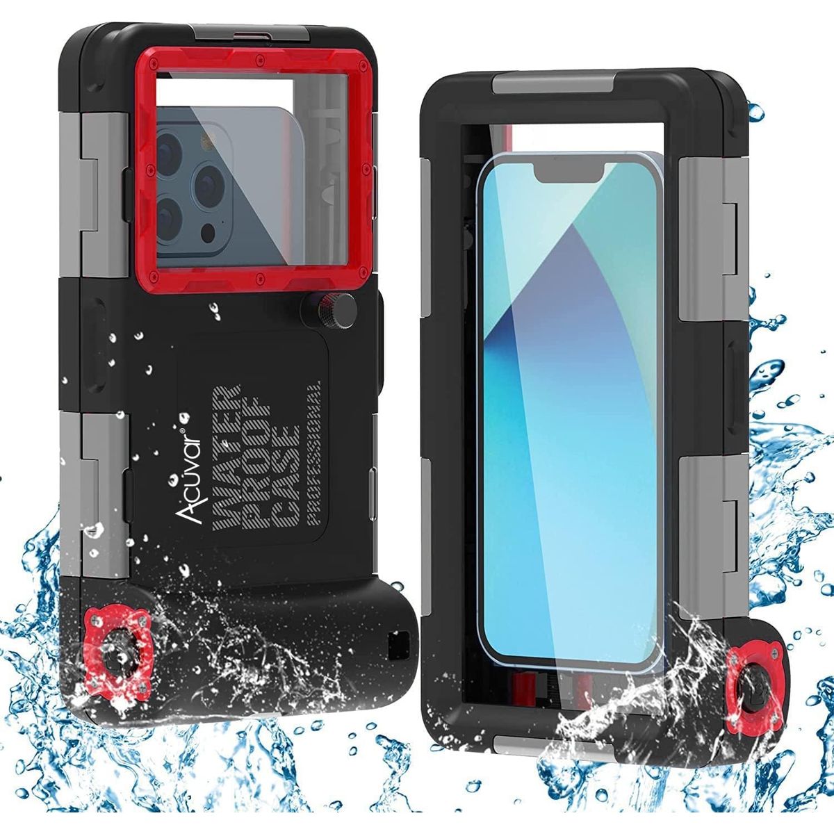Extreme Waterproof Underwater Phone Case - Red-Black Diving Case