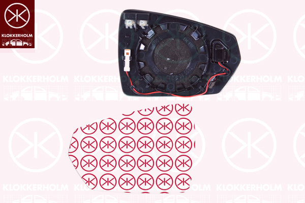 Mirror Glass, exterior mirror KLOKKERHOLM 95251065