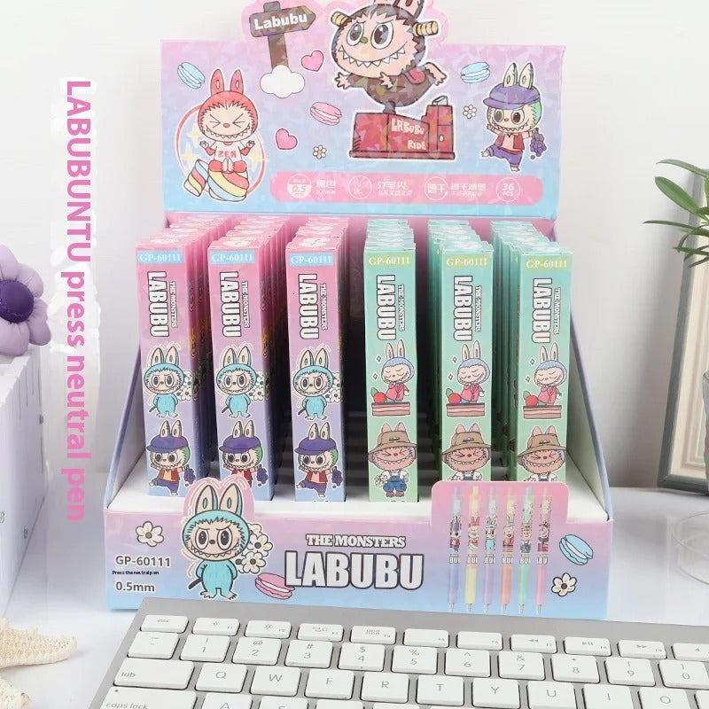 wholesale Labubu 36pcs Kawaii Cartoon Color Gel Pens 0.5mm with Non-Slip Silicone Grip Adorable School Supplies Ideal Friend Birthday Gift 250519