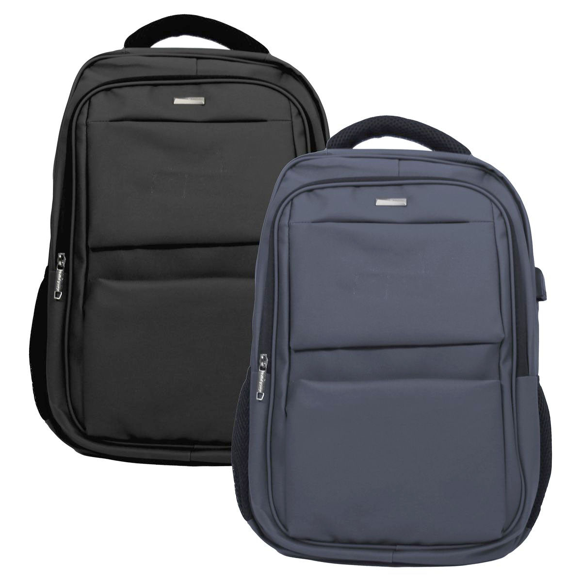 18-Inch Travel Laptop Multi-Compartment Backpack (1 or 2-Pack) - J-KS-140-B - Black & Blue