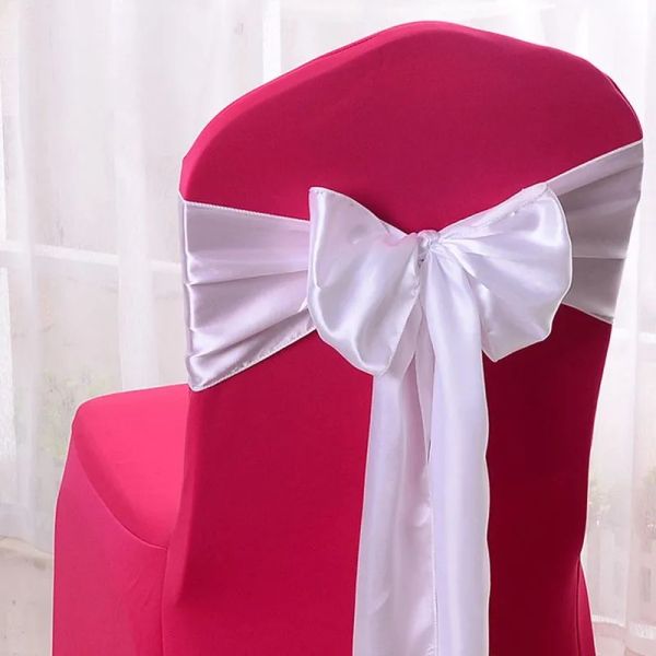Elastic Chair Band Covers Sashes for Party Bowknot Tie Chairs Sash Hotel Meeting Wedding Banquet Supplies 21 Colors 0126