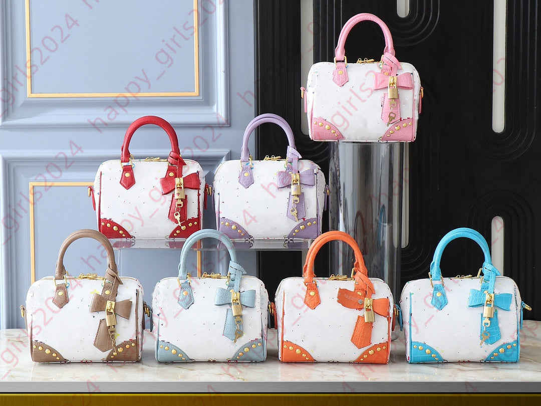 Murakami Takashi Travel Handbag Designer Speedys Pillow Bag Women Crossbody Shoulder Bag Tote Purse Satchel Toron handle Duffel Handbag Genuine Leat