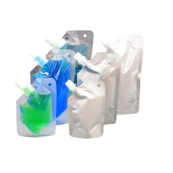 wholesale Doypack Aluminum Foil Spout For Drinking Liquid Storage Bag Jelly Milk Sauce Oil Transparent Stand Up bag ZZ