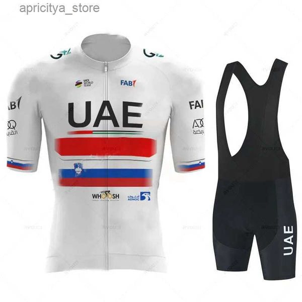 Cycling Jersey Sets France UAE 2023 Cycling Jersey Set Summer Cycling Clothing Road Bike Shirts Suit Bicyc Bib Shorts MTB Ropa Ciclismo Mail