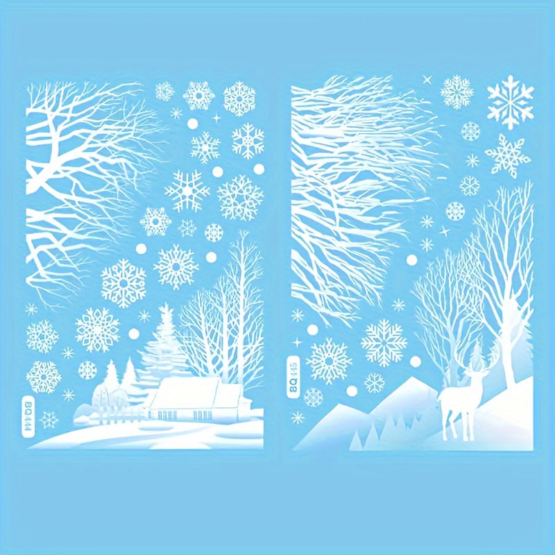 TEMU 56- Christmas Window Clings, Static Cling Plastic Cabin Decals, Featherless Holiday Decor For Home & Kitchen, Suitable For New Year, Christmas,