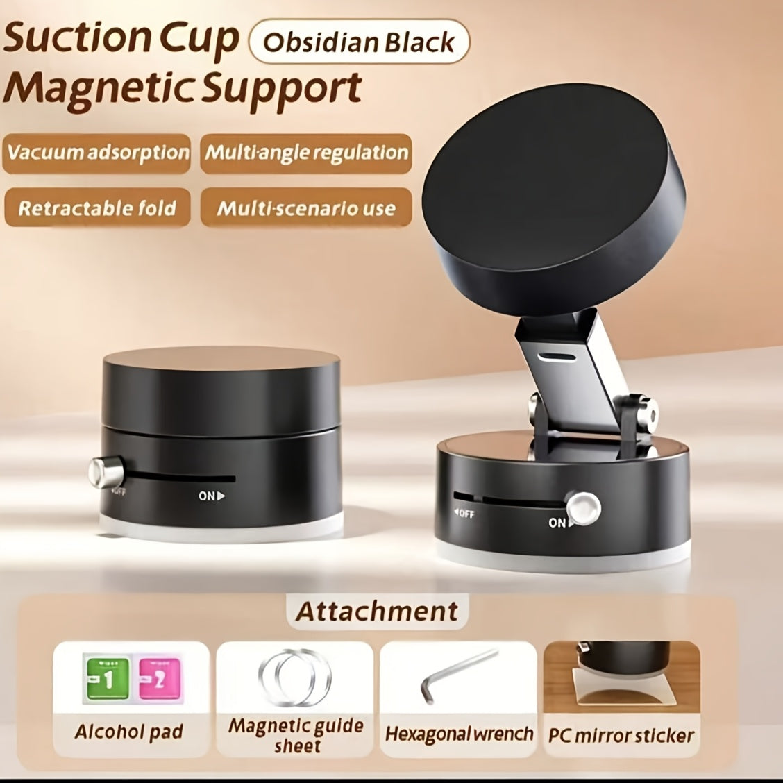 TEMU New Vacuum Magnetic Car Mobile Phone Stand Desktop Mobile Phone Stand Folding Car Navigation Stand