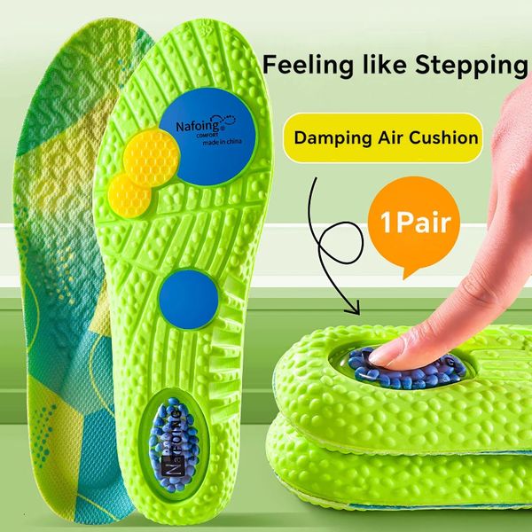Sport Shock Absorption Insoles Green EVA Air Cushion Breathable Arch Support Orthopedic Shoes Pad Men Women Feet Care Insoles 250211