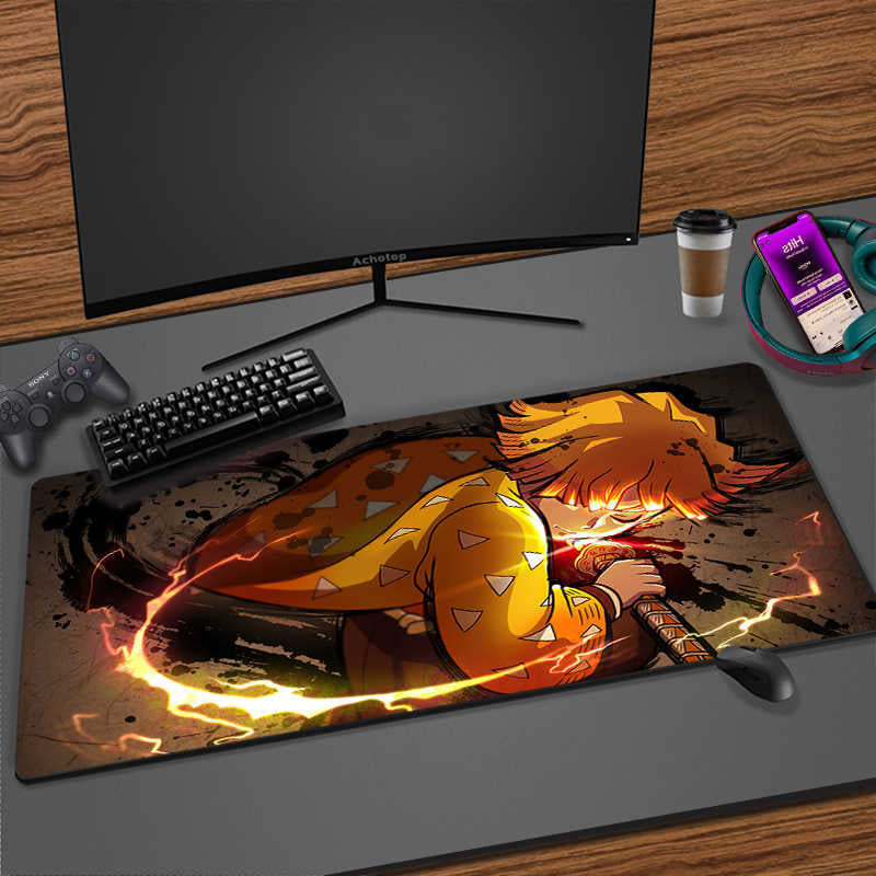 Mouse Pads Wrist Rests Demon Slayer Kimetsu no Yaiba Large Mouse Pad XXL Computer Gaming Mousepad Tapis De Souris Anime PC Gamer Desk Mat Pad Carpet