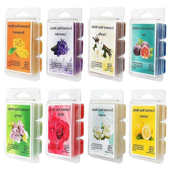 Candles Candles Scented Wax Melts Set of 8 Assorted Warmer Cubes Tarts Jasmine Rose Bergamot Fig Vanilla Lemon Spring Lavender 230828 S24710