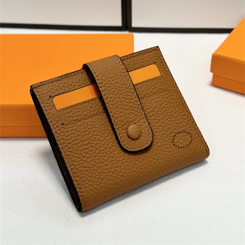 Genuine Leather Short Wallet Card Holder Designer Wallets Square Holders Note Compartment Woman Men BOX TOP
