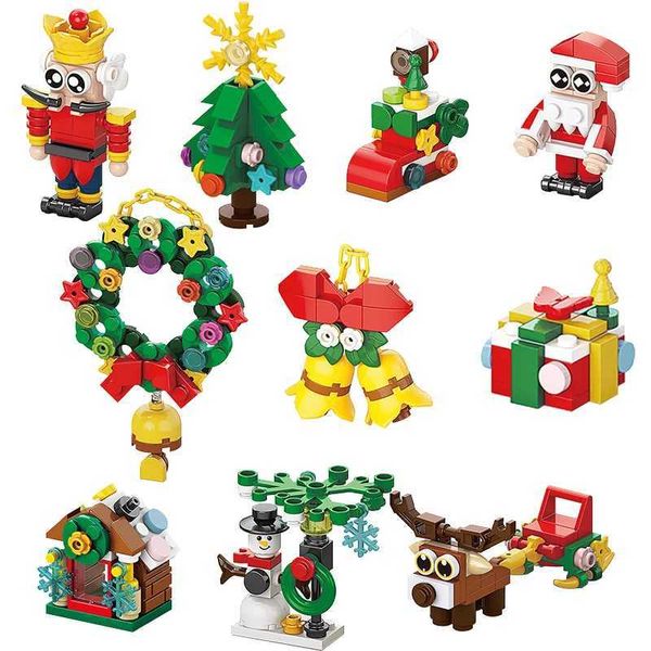Blocks Christmas Building Block Series Santa Claus Reindeer Puzzle Assembling Bricks Table Decoration Childrens Toys For Xmas GiftXJ241029 S