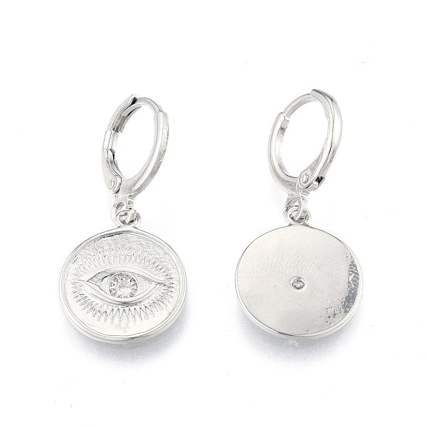 Boucles d'oreilles pendantes en forme d'œil de cheval avec zircone cubique transparente