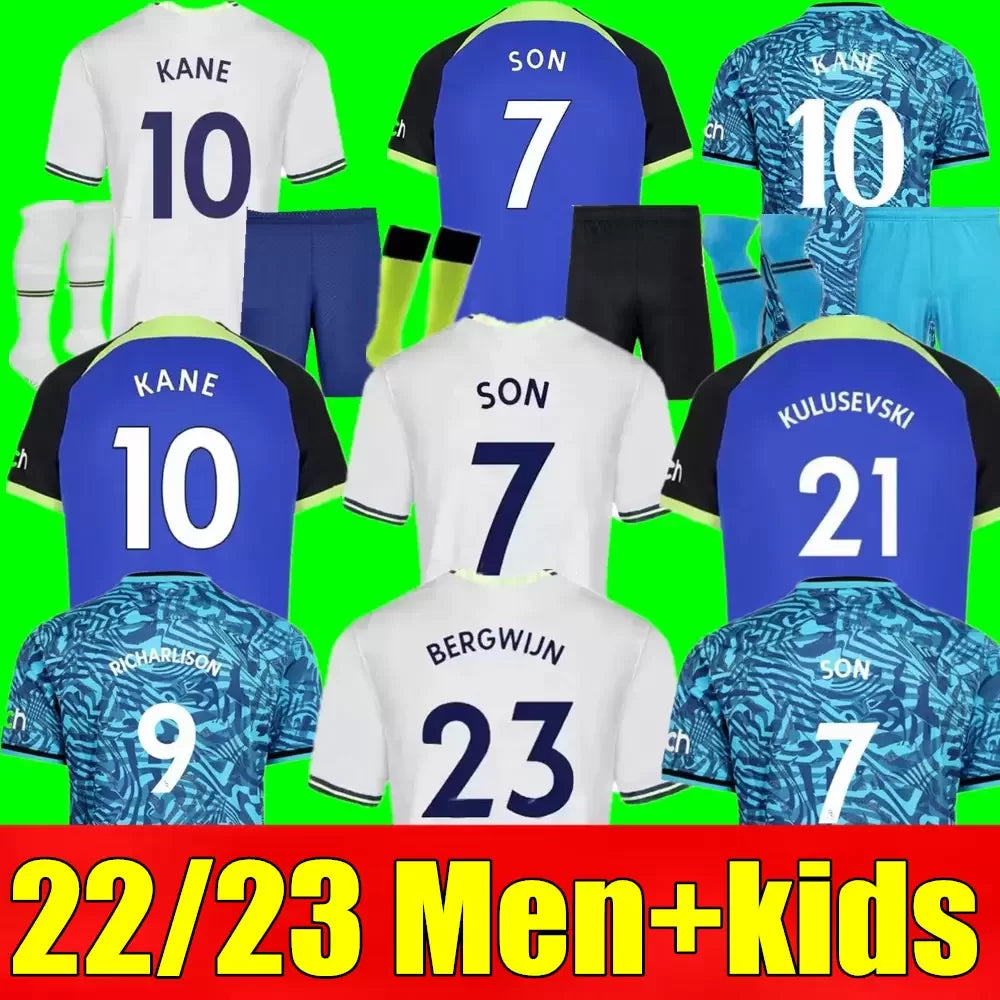 22 23 Men kids kit KANE SON DELE soccer jersey home away 3rd goalkeeper gk HOJBJERG BERGWIJN SPURS LO CELSO LUCAS football shirts uniforms adult You