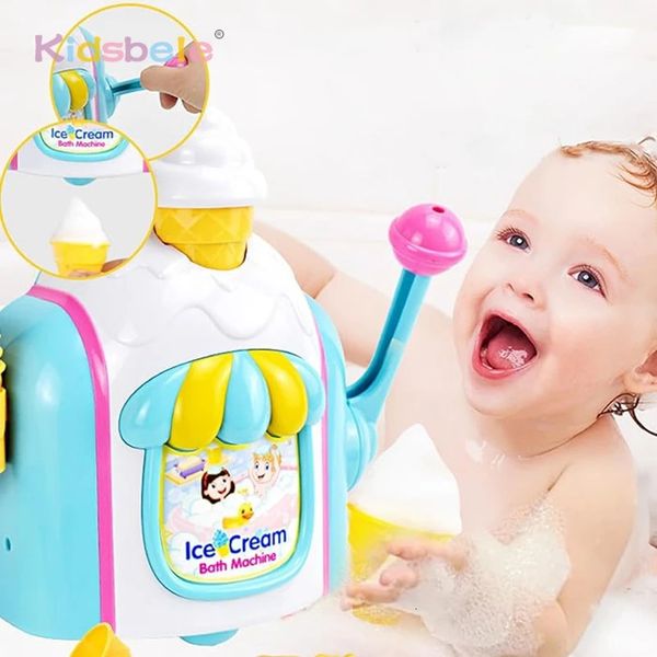 Toddler Ice Cream Maker Bubble Foam Play Machine Powerful Suction Delicate Ice Cream Foam Machine Car Bath Toys 250103