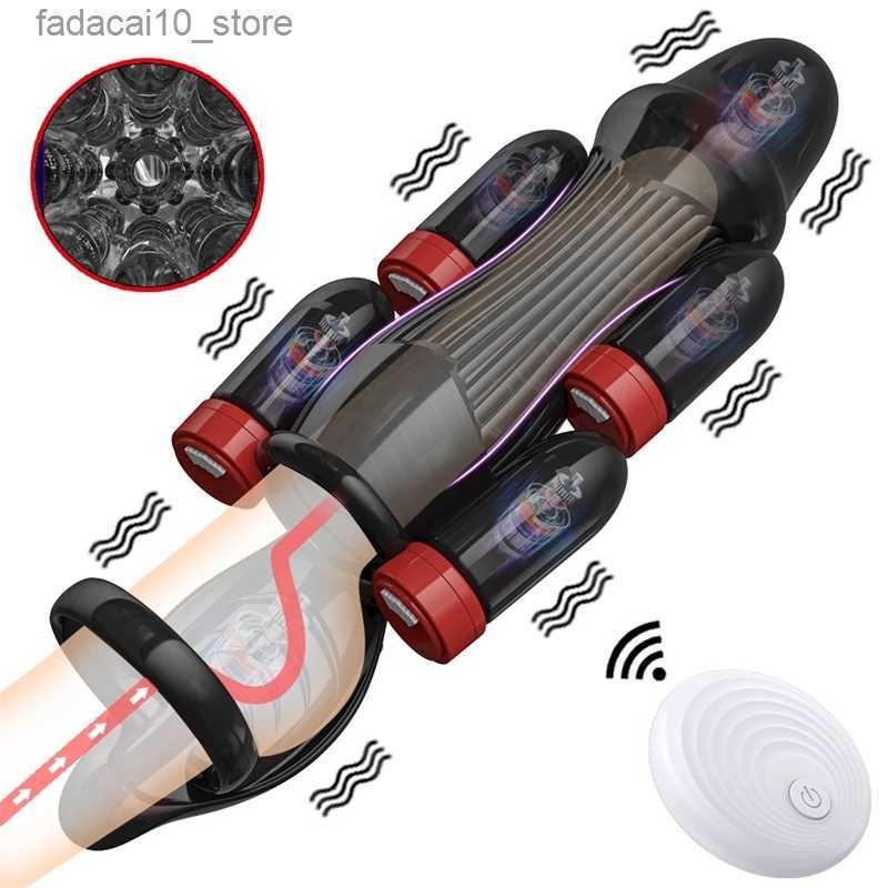 Other Health Beauty Items New 6 Bullet Vibrating Glans Massager Penis Sleeve Vibrator For Men Wireless Promax Male Masturbator Stimulator Q240117