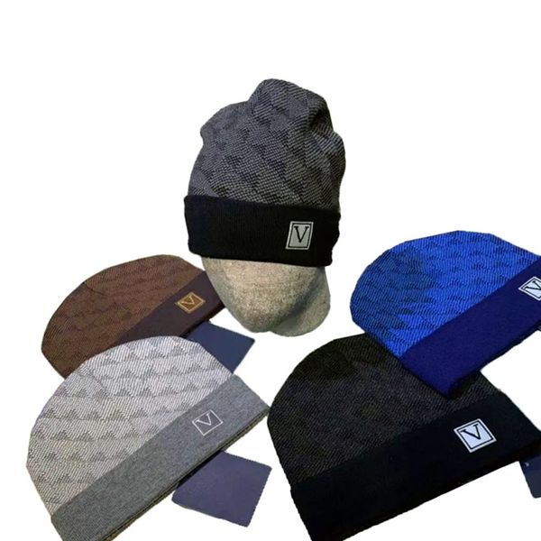 Designer Hat brand V letter wool hats luxury warm women&#039;s knitting Beanies wool men&#039;s multifunctional outdoor sports fashion stree