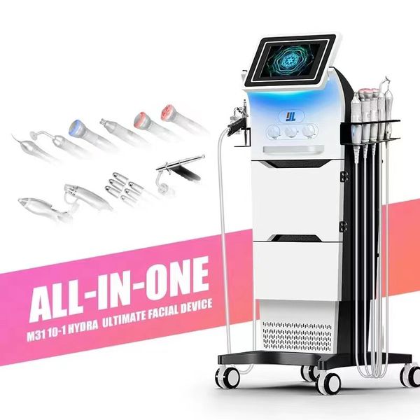 High-End 10 in 1 Hydra Dermabrasion Visual Skin Management Bubble Cleansing Skin Exfoliating Meso Gun Skin Purification H2O2 Facial & Scalp