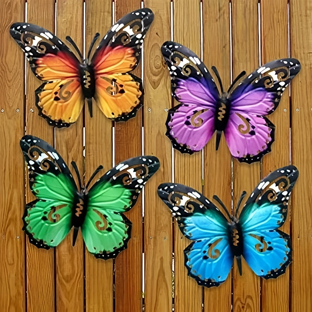 TEMU 4pcs Metal Wall Decor, Colorful Metal Flower- Wall Art, Colorful Hanging Decorations For Garden, Yard, Living Room, Bedroom, Patio, Balcony