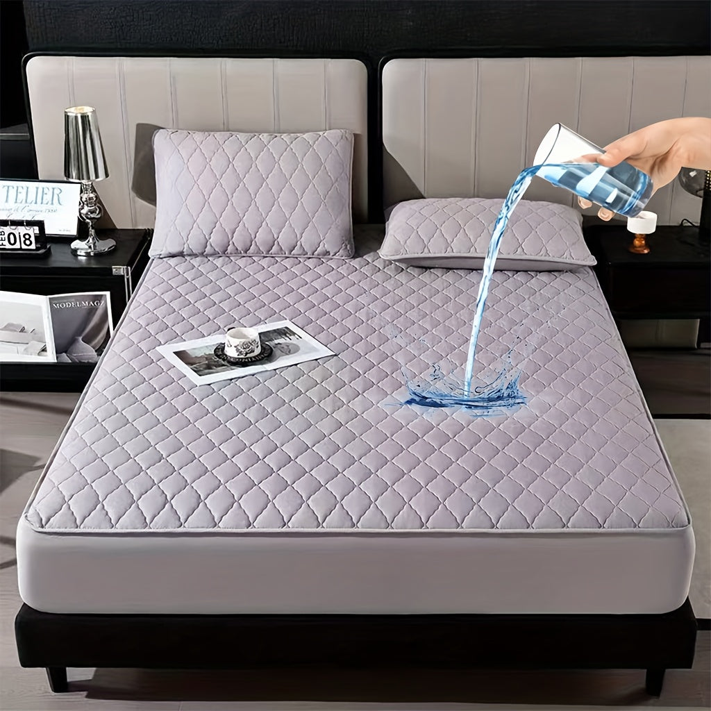 TEMU 1pc Soft Waterproof Mattress Protector Without Pillowcase - Breathable Cooling Sheet, Machine Wash, 4 Sizes Twin-full Size Bed Queen-size Extra