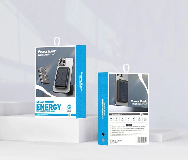 Cell Phone Power Banks Solar Power Magnetic Wireless Charger 10000mAh Battery Magnet Power Bank External Outdoor Sport Charger Backup For Sm