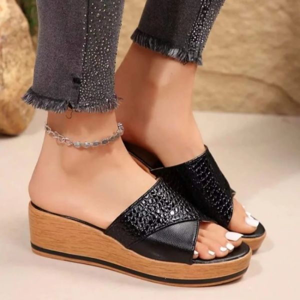Wedge Hemp Heels Sandalias Mujer Platform Sandals Wedges Shoes for Summer Footwear Women Slippers b389 s
