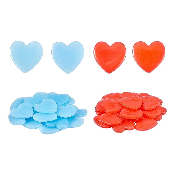 40Pcs 2 Colors Heart Silicone Glue Clay