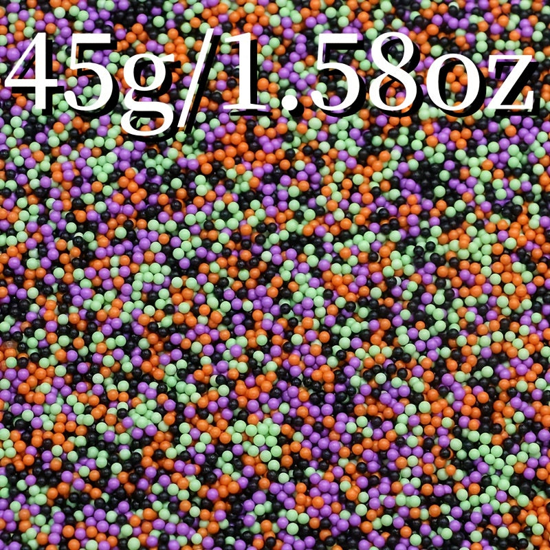 TEMU 45g (1.58oz) Halloween Beads - Orange, Green, Purple, Black Glossy Non-transparent - For Party Decorations, Candy, Garlands, Vines - Non-toxic
