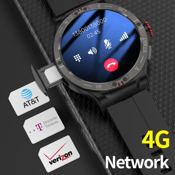 XUESEVEN KOM10 120 ° Telescopic Rotary Camera Smartwatch SIM Card 4G+128G Android 9.0 GPS WIFI Video Call Waterproof Men&#039;s Watch
