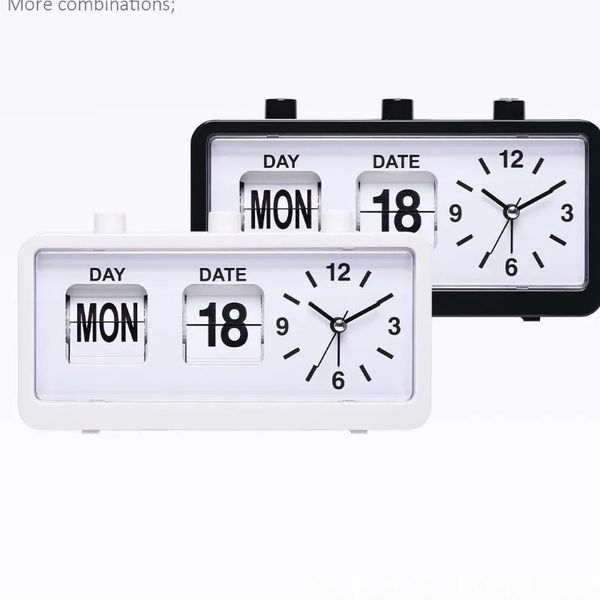 Creative Flip nical Alarm Desktop Digital with Calendar Clock Vintage Home Decor 2022