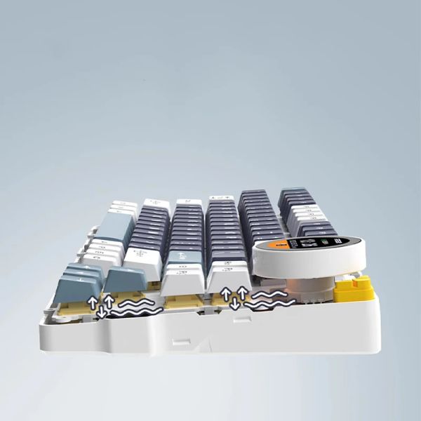 FEKER K75 Thri Mode Gasket Top Mechanical Keyboard 83 Key TFT Screen Hot Swap Office Keyboard PBT N-Key Rollover Gaming Keyboard