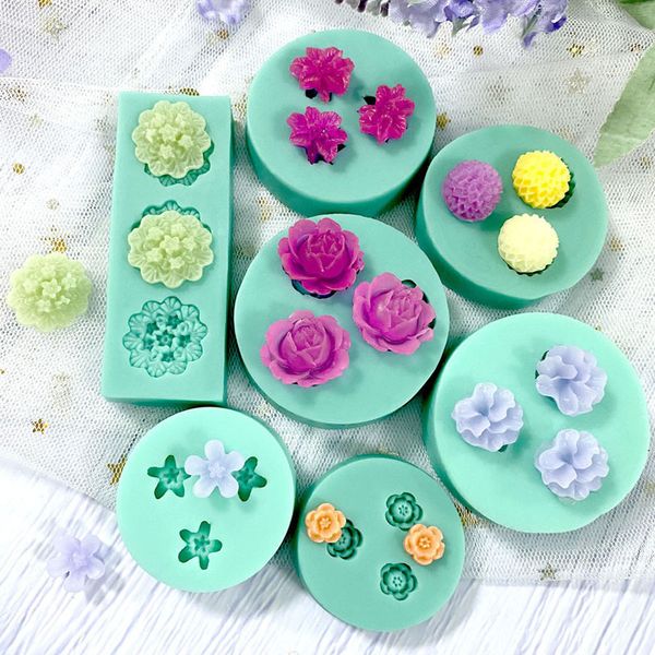 Other Event Party Supplies Mini Flowers Series Silicone Mold DIY Handmade Fondant Cake Baking Chocolate Sugar Tool Resin Polymer Clay Making