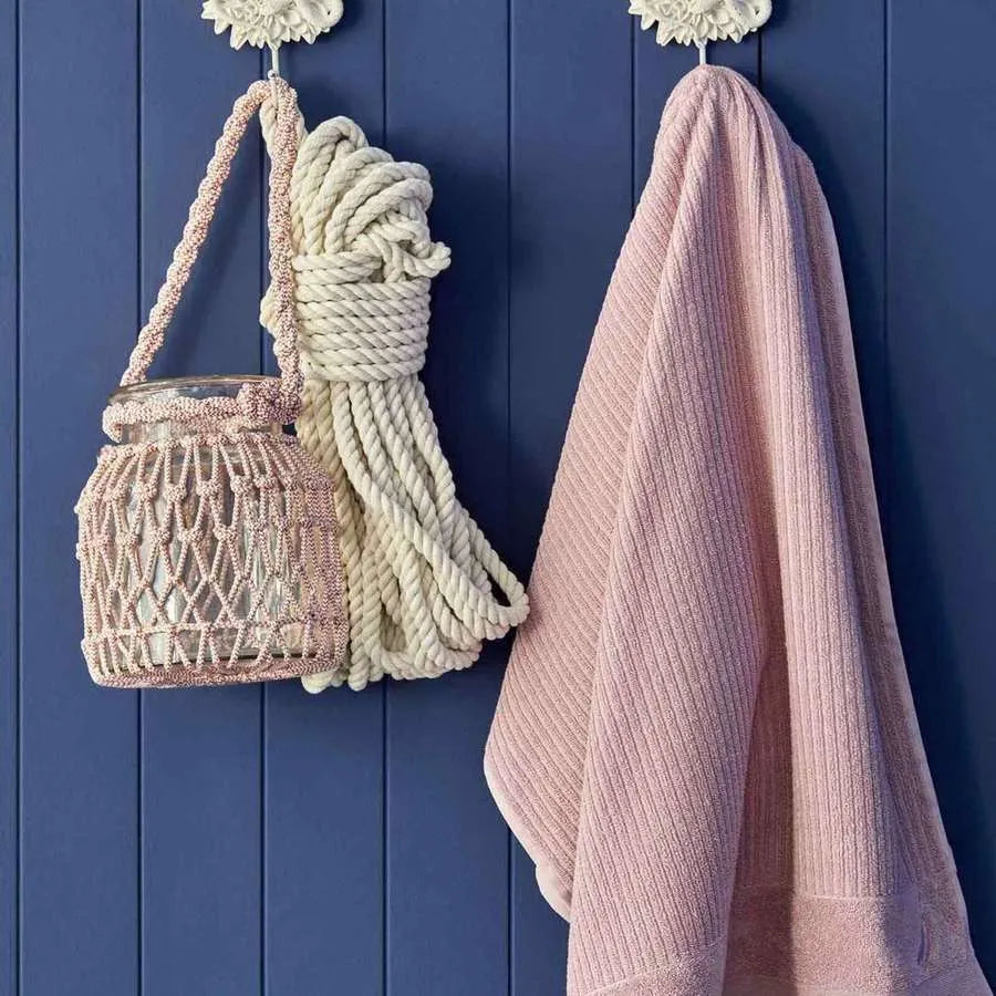 Nautica Home Stripe 100% Turkish Cotton Bath Towel, 70cmx140cm, Powder