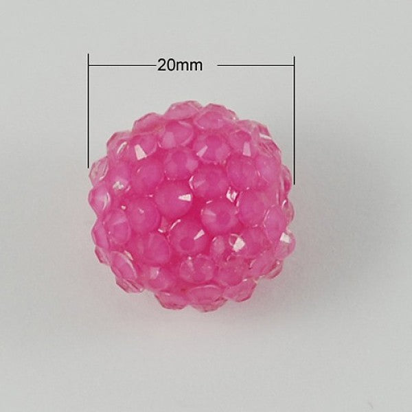 Transparent Style Chunky Round Resin Rhinestone Bubblegum Ball Beads