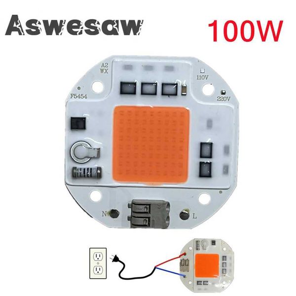 100W 70W 50W COB LED Grow Light Welding Free 220V 110V LED Chip for Plants Grow Light Tent Full Spectrum LED Phytolamp X250205