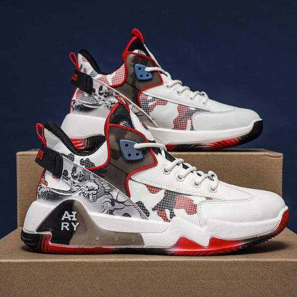 Sapatos masculinos de outono Novo tênis de basquete Casual Athleisure Lace Up Running Shoes Atividades de Red Frete grátis
