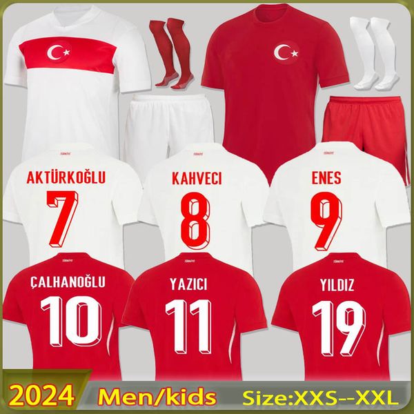 2024 Turkiye Soccer Jersey Euro Cup Turkey National Team Home Away DEMIRAL Kokcu YILDIZ ENES calhanoglu Kids Football Shirts Kit
