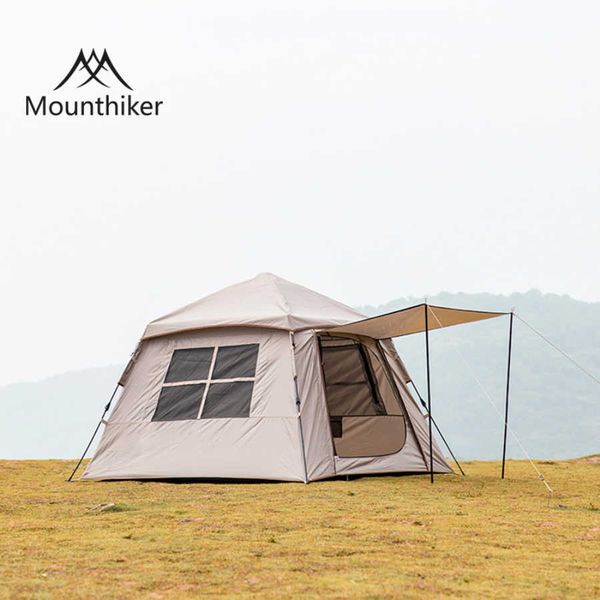 Tents and Shelters Outdoor Automatic Tent 150D Oxford Cloth Portable 34 Persons Fast Build Camping Tent With Door Awning Tarp J230223