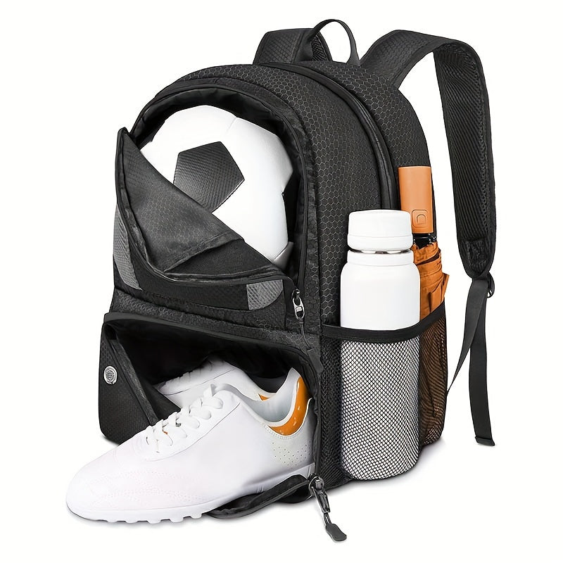 TEMU Soccer Backpack, Lightweight Sports Bag With Ball Pocket. Sports Backpack With Shoe Compartment And Multiple Pockets. Basketball, Volleyball And