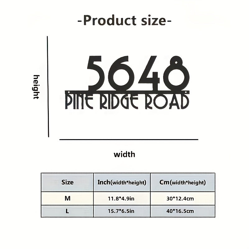 TEMU Custom Metal Door Plates & Street Name Signs - Modern Wall-mounted Address Signs, Durable Numbers With Sleek Black Finish, Personalized Home
