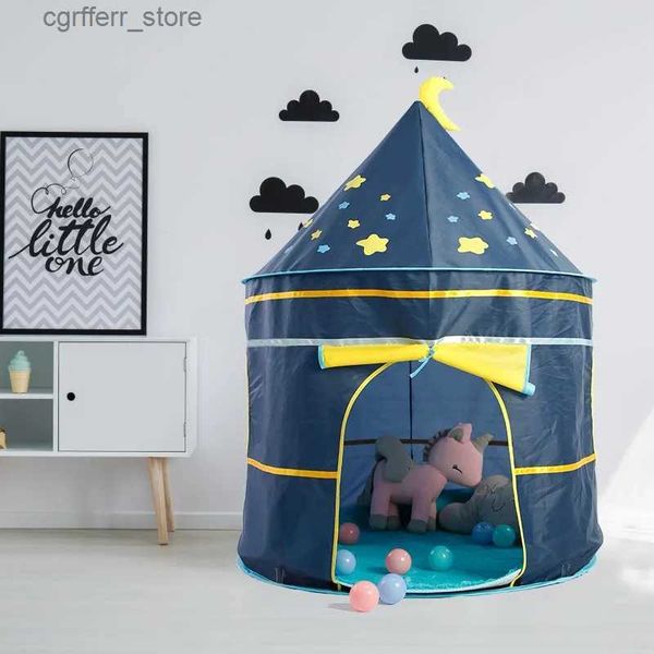 Toy Tents Dropshipping Kid Tent House Portable Castle Children Teepee Play Tent Ball Pool Camping Toy Birthday Christmas Outdoor Gift L410