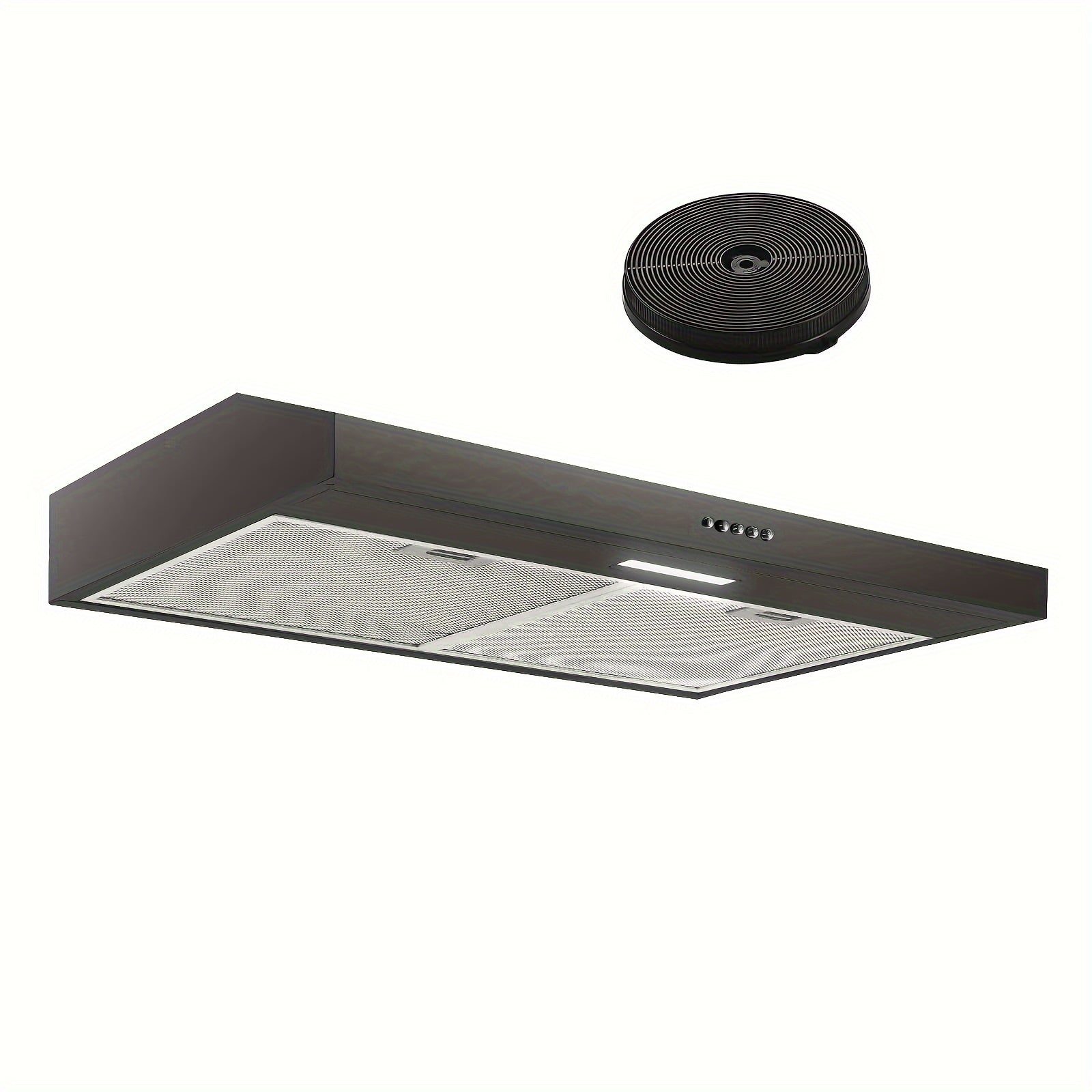TEMU Under Cabinet Range Hood 30 Inch With , Ductless Range Hood, Exhaust Fan, Stainless Steel Hood W-led Light, Push Button, Under Cabinet Kitchen