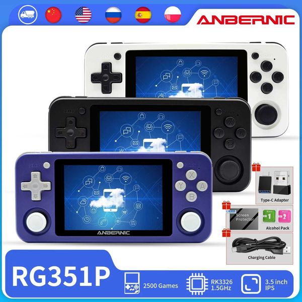 ANBERNIC RG351M RG351P Retro Video Game Console Aluminum Alloy Shell 2500 Game Portable Console RG351 Handheld Game PlayerXJ250211