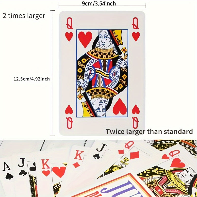 TEMU Extra-large Playing Cards, 2x-4x-6x Size Cards, Giant Game Cards, Tabletop Fun Games, Suitable For Parties And Outdoor Entertainment