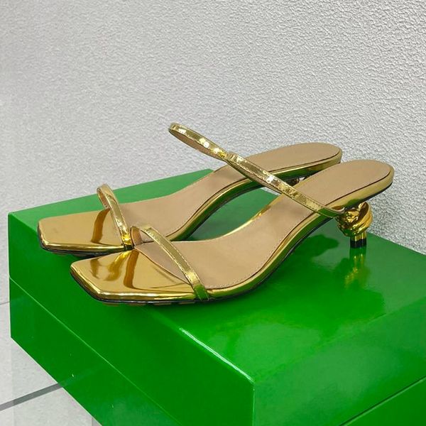 2025 women genuine leather Muller shoes Luxury sandals low heel Fashion knot Classic wedding shoe