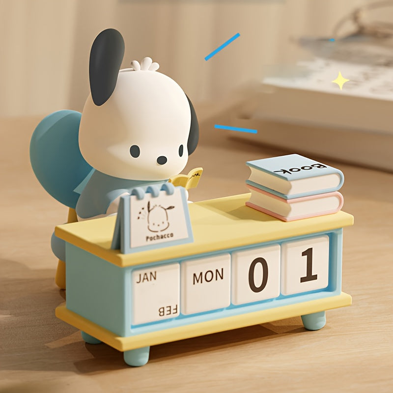 TEMU Building Blocks Calendar - Cute Cartoon Desktop Decoration & For Office Or School, Kurumi, Dog Lady Gift