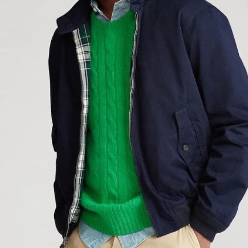 Classic Mens Jacket Small Horse Logo Lightweight Workwear Style Bomber Coat Khaki Outerwear Turn Down Collar Vintage Inspired Design for Streetwear