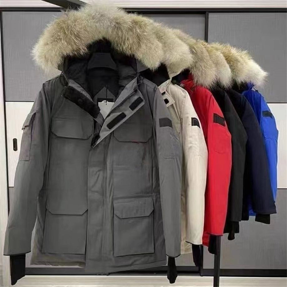 mens jackets designer winter jacket puffer jacket parka Down Outdoor Coats long sleeve Windproof Top real wolf Fur Hooded Outerwear black white luxu