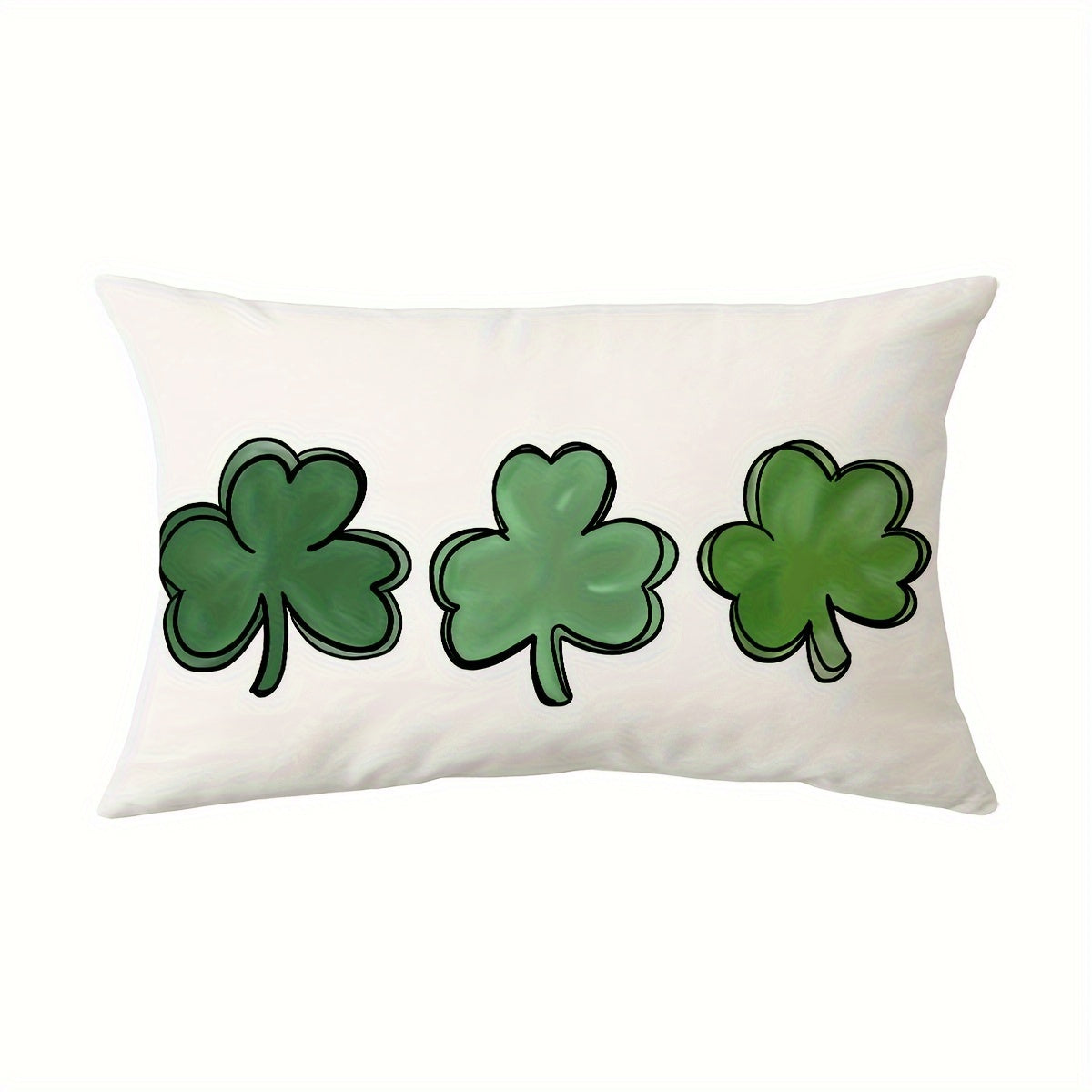 TEMU Clover 's Day Pillowcase - Decorative 17.7x17.7" Cushion Cover For Sofa & Bedroom, Zip Closure, Hand Wash Only, Polyester