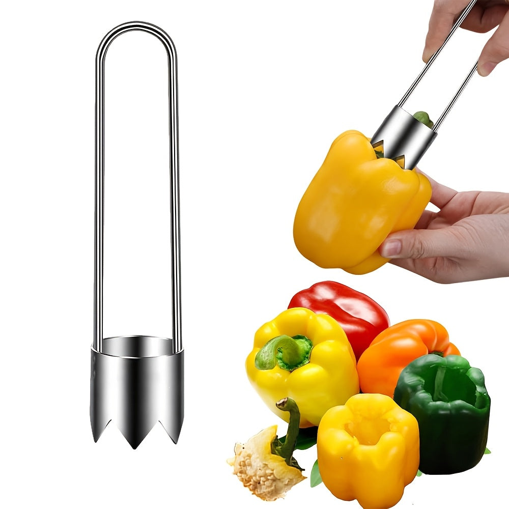 TEMU Stainless Steel Fruit And Vegetable Core Remover, Red Seed Remover, Universal Kitchen Gadget For , , Tomatoes, Peppers, Durable And